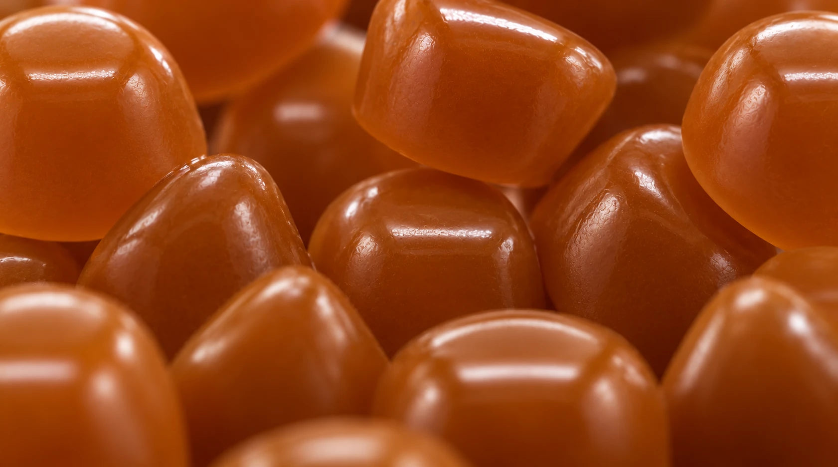 Close-up of Jolted Caramel with Caffeine and Functional Mushrooms. gummies