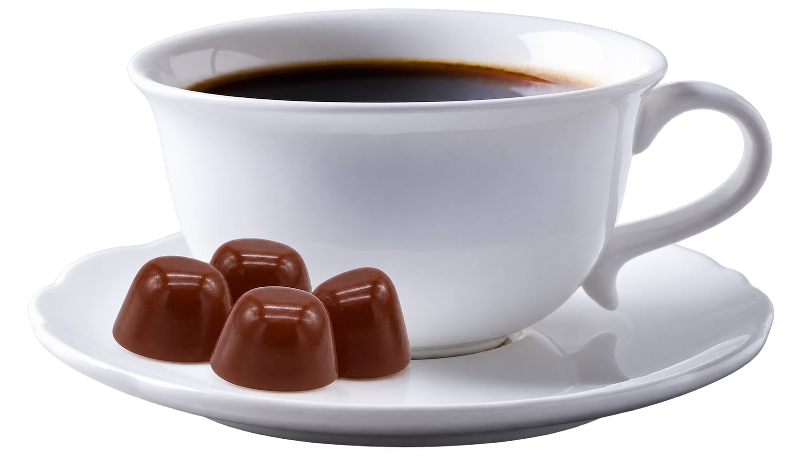 Mindful Mocha with Caffeine and Functional Mushrooms gummies beside a cup of coffee